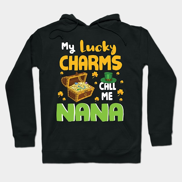 Gold Shamrocks Saint Patrick My Lucky Charms Call Me Nana Hoodie by bakhanh123